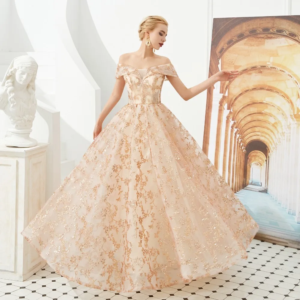 Женское платье макси Vivian's Bridal элегантное Пышное Платье с открытыми плечами и