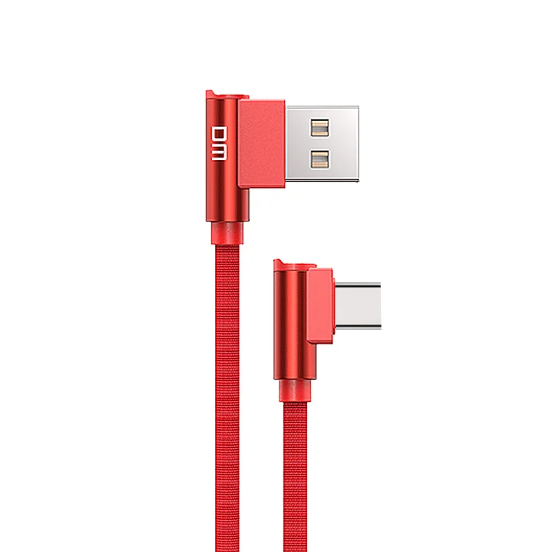 DM 1 2 м двойной изгиб дизайн Type C кабель для xiaomi redmi k20 pro USB мобильный телефон