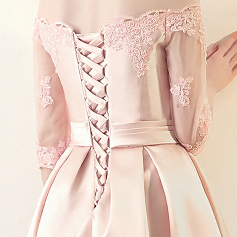 Женское Короткое атласное платье-трапеция с рукавом большие размеры | Свадьбы и