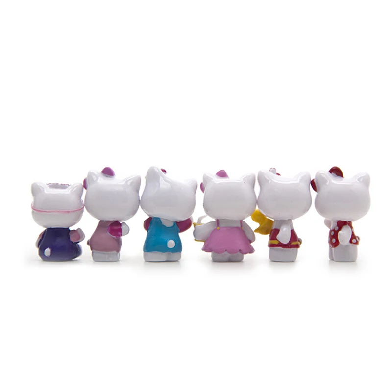 6 шт./компл. Kawaii мультфильм животных Рисунок «Hello Kitty» Камера Фея садовые миниатюры "сделай сам" Летнее платье с принтом «hello кitty»; Террариум фигурки подарок для детей