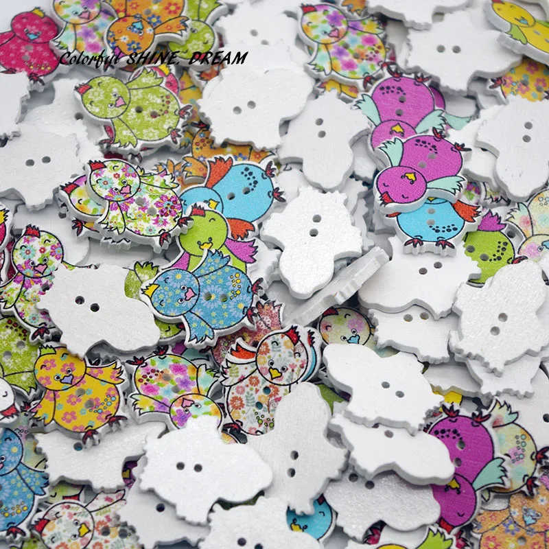 15 шт деревянные кнопки смешанного цвета в форме милой птички Швейные Кнопки