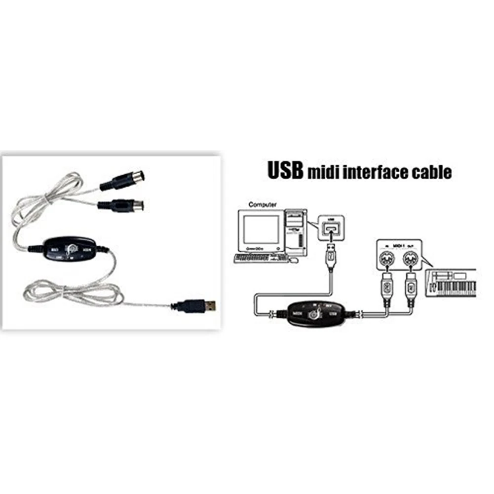 Новинка лидер продаж USB MIDI кабель с клавиатурой на ПК конвертер для в музыкальный