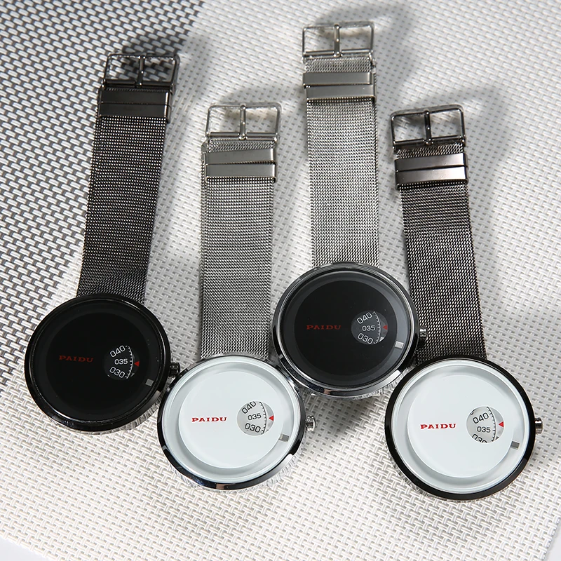 2016 PAIDU новый уникальный дизайн мужские кварцевые часы стальной сетчатый ремешок
