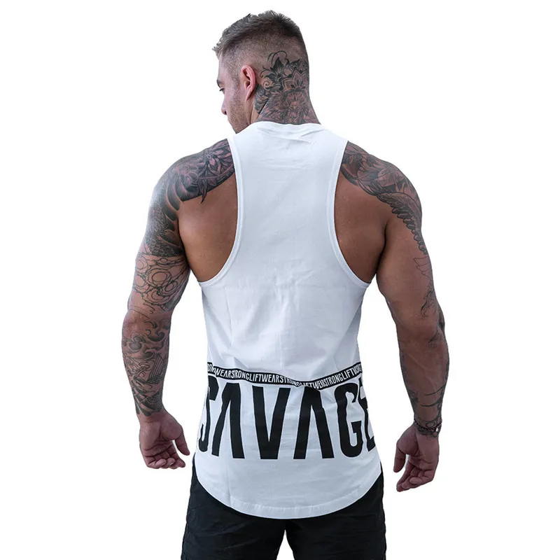 Мужская майка для бодибилдинга, для тренажерного зала, для тренировок, фитнеса, облегающая хлопковая рубашка без рукавов, одежда Стрингер, майка, мужской повседневный жилет