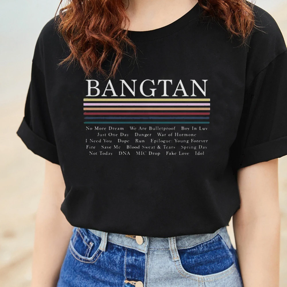 Hahahyule-WW черный и белый Нет Больше мечты K-POP BTS Bangtan мальчики браслет Графический Тройник повседневные черные топы дружба подарок
