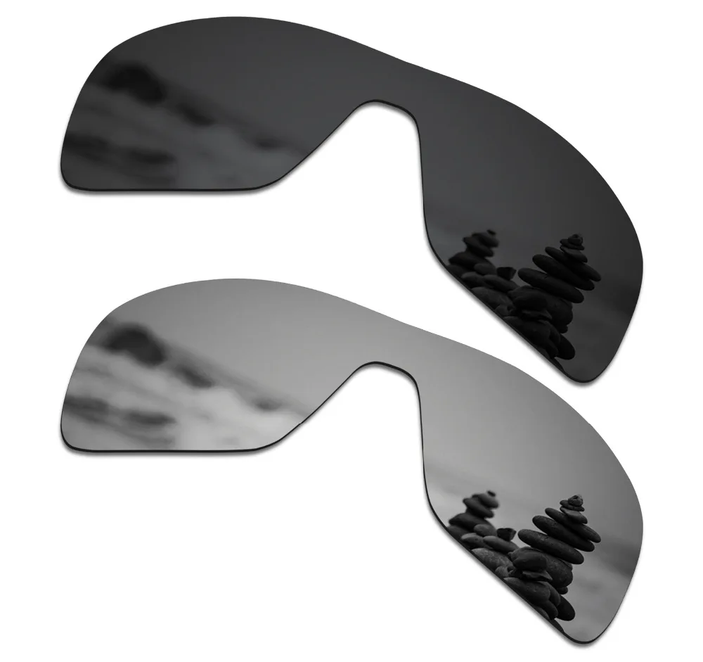 

SmartVLT 2 Pieces Polarized Sunglasses Replacement Lenses for Oakley Turbine Rotor Stealth Black and Silver Titanium