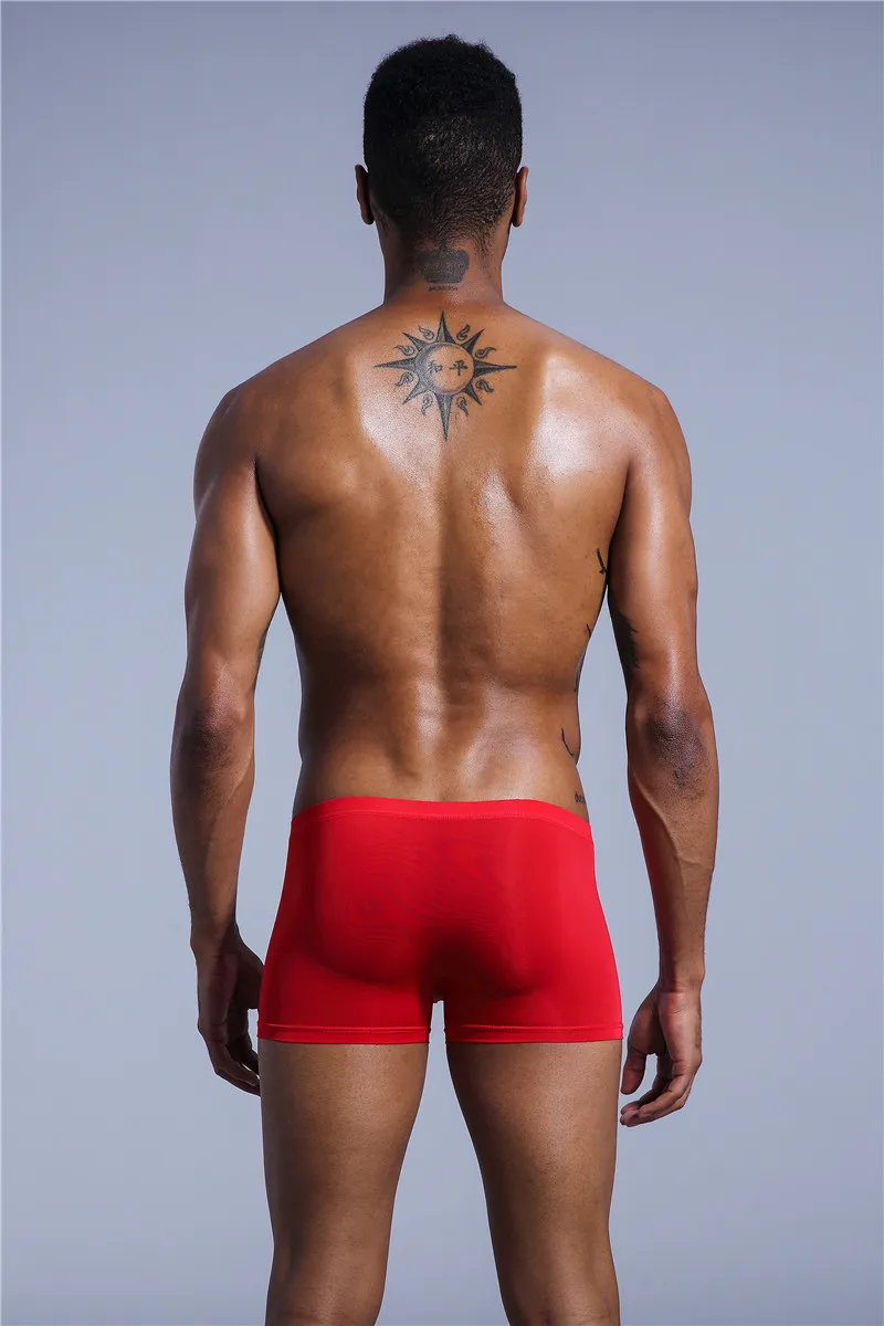 JOCKMAIL, сексуальное мужское Прозрачное нижнее белье, боксеры, шорты, мужские трусы, ледяной шелк, мужские трусы, трусы для геев, нижнее белье для пениса