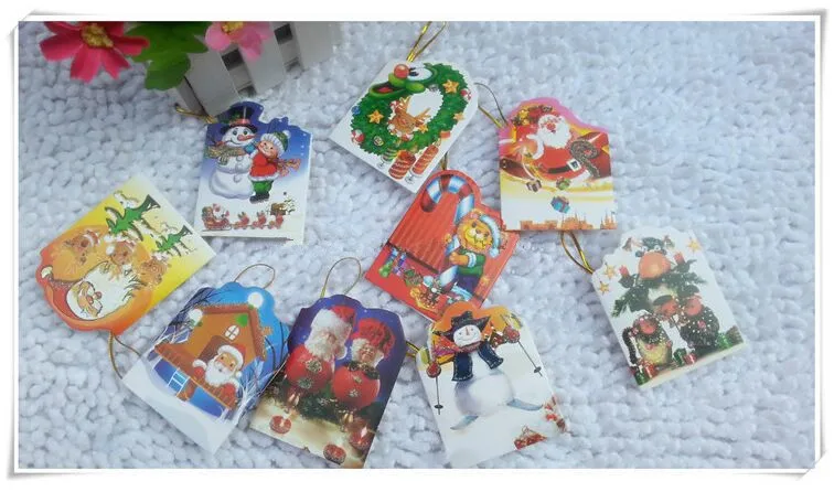 12 шт./1 набор милые рождественские открытки украшение для рождественской елки