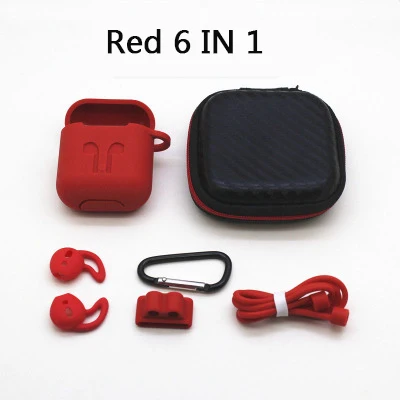 red 6в1 tws bluetooth гарнитура силиконовый чехол bluetooth беспроводные наушники защита от падения пыли для i10 i20 i30 i60 tws - Цвет: red