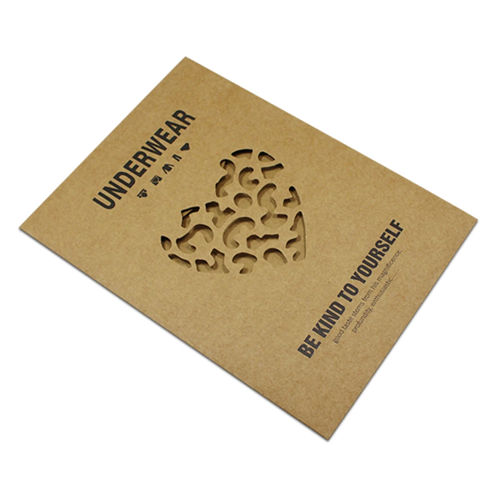 30 шт./лот крафт бумага коричневый выдалбливают мешок для нижнего белья/нижнее