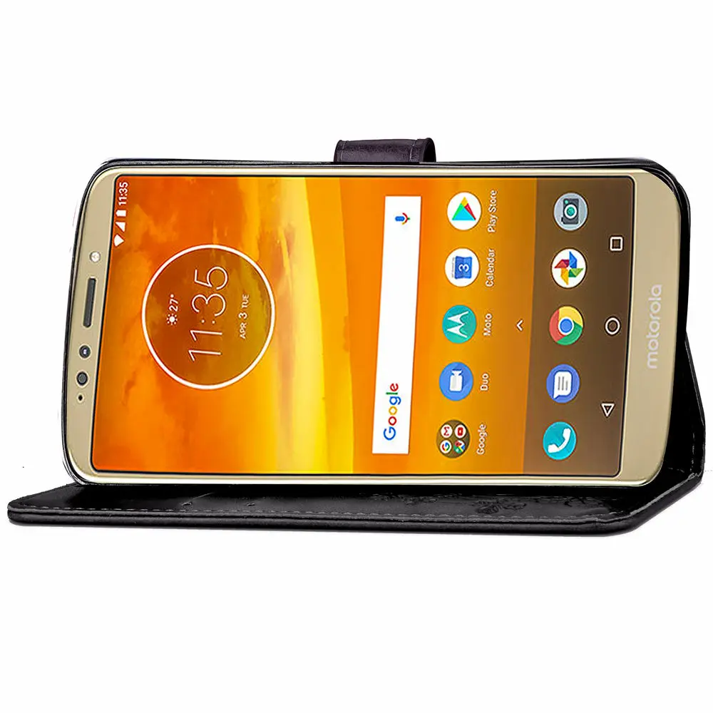 Чехол для телефона Motorola E5 Plus откидная Обложка на заднюю панель из искусственной