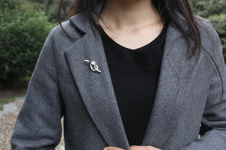 Женская Брошь из серебра 925 пробы с фианитом|brooch designer|brooch fashiondesigner brooch |