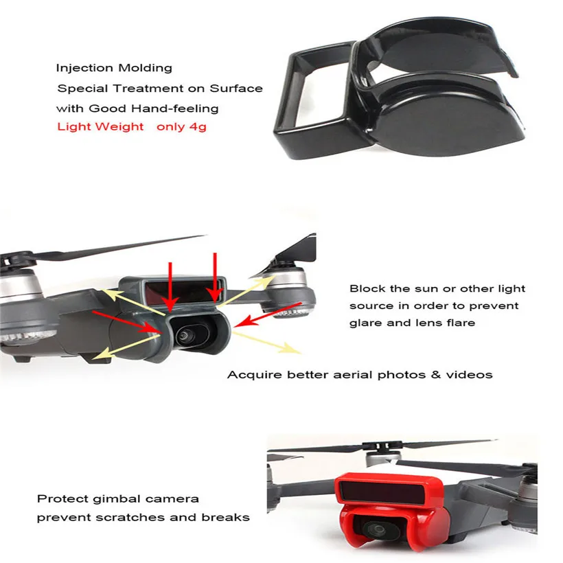 Для DJI SPARK солнцезащитный козырек бленда для объектива с бликовым покрытием карданный защитный чехол для камеры Прямая поставка 0721