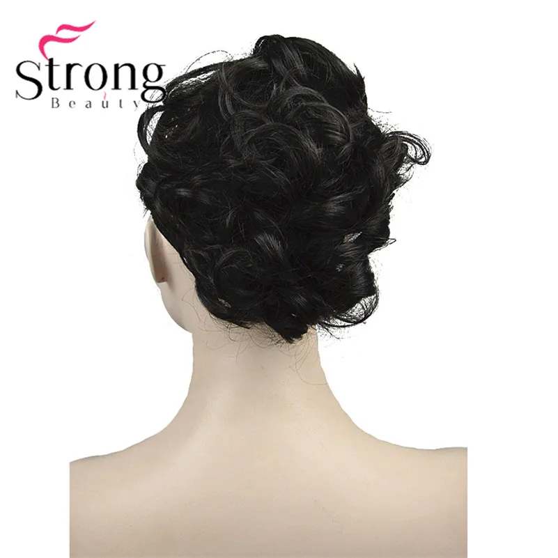 StrongBeauty, короткий конский хвост, накладные волосы, синтетические волосы, волнистые, на заколках, накладные волосы, цвет на выбор