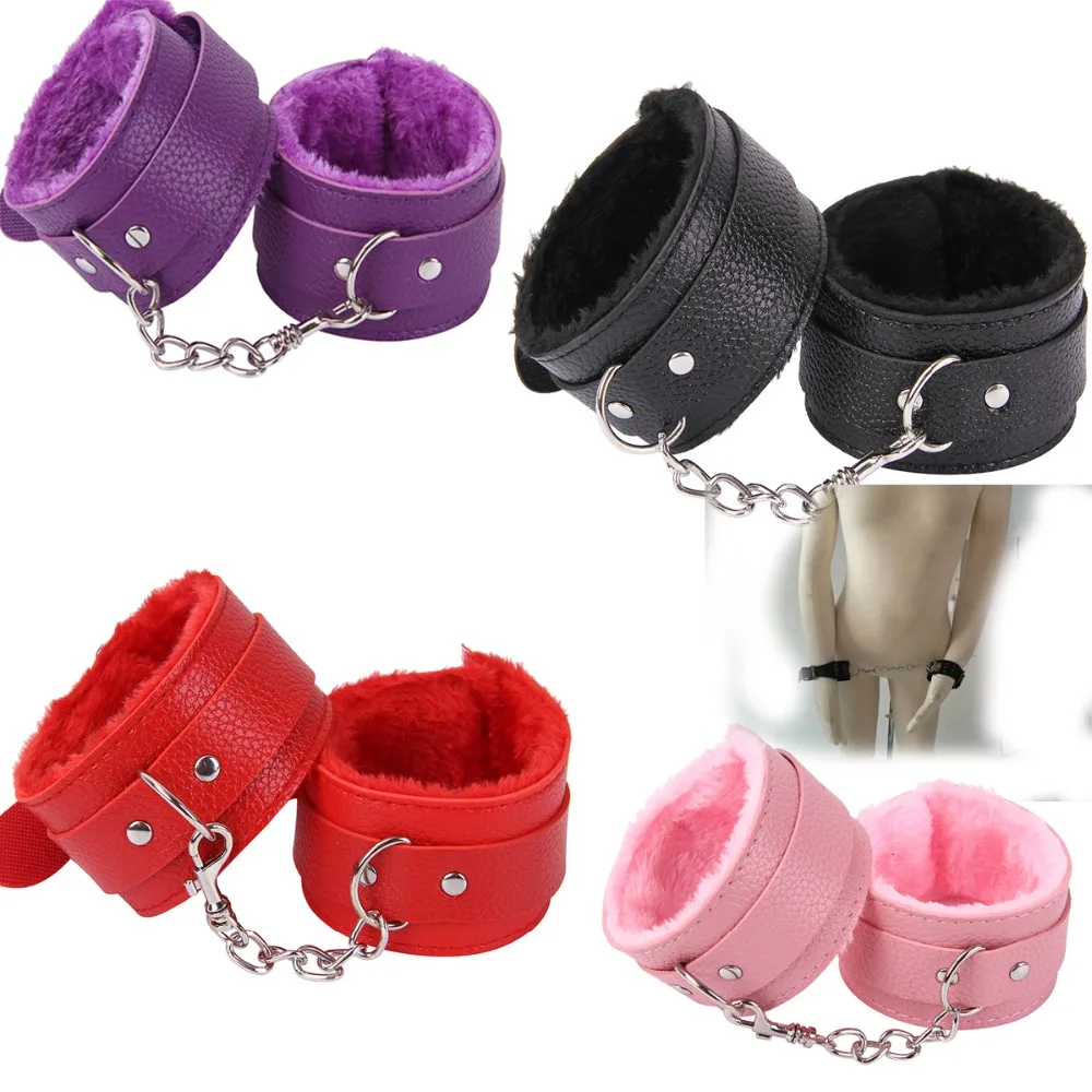 Секс игрушки для пар PU SM кожаное сексуальное нижнее белье бондажа наручники ног