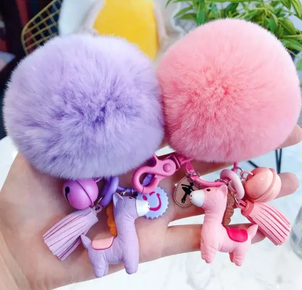 1 шт. милые животные Альпака Alpacasso меховой шар пушистый брелок для ключей брелок кольцо для ключей для девочек плюшевая игрушка
