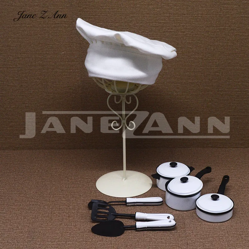 Jane Z Ann Baby photo prop Newborn chef hat cook mini kitchen units related creative accessories studio costumes | Детская одежда и