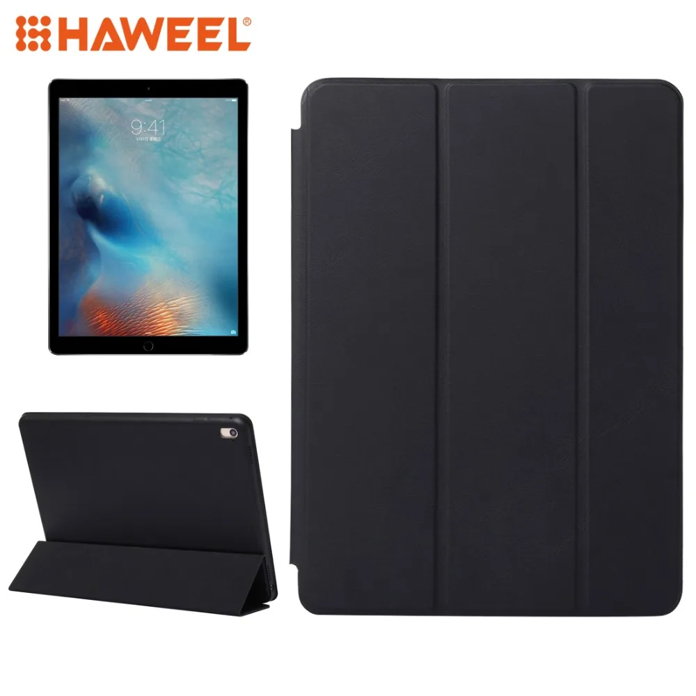 

Haweel Tablet Case For iPad Pro 9.7 inch Horizontal Flip Solid Color Leather Case with Three-folding Holder Wake-up Sleep