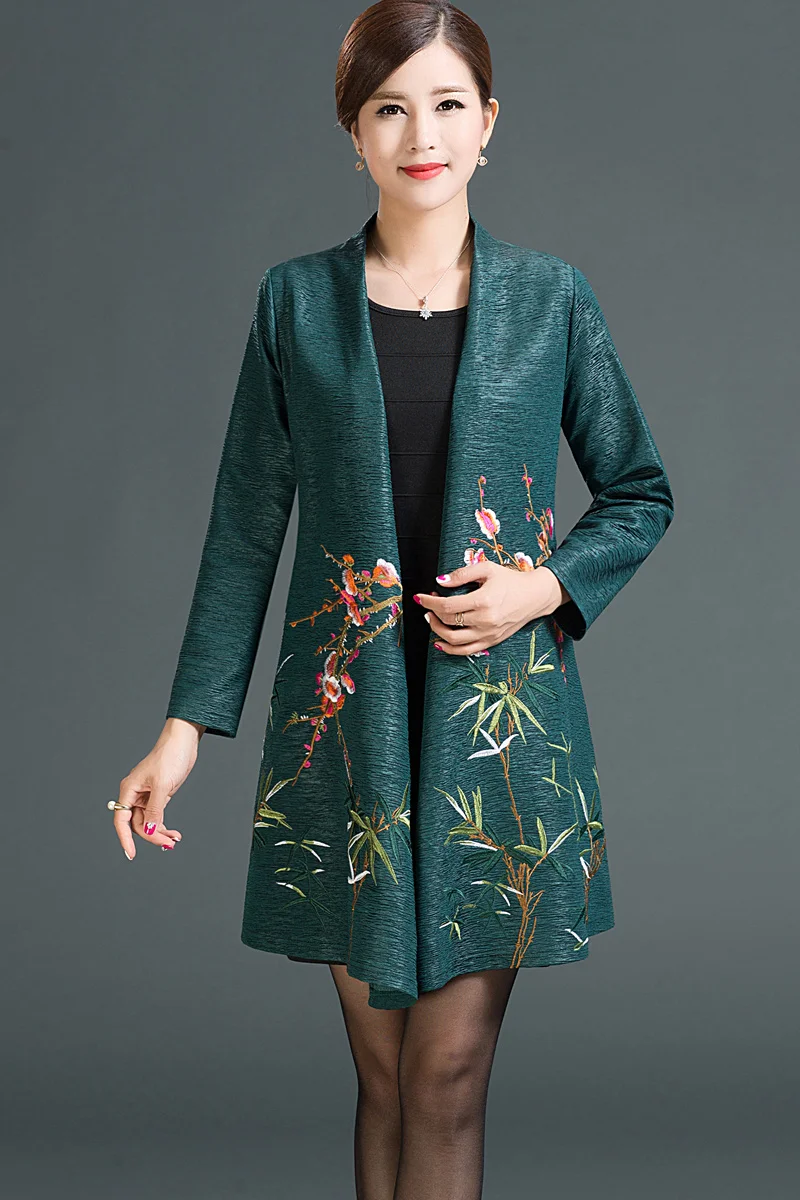 2018 осеннее новое платье для мамы и дочки среднего возраста пальто длинные секции