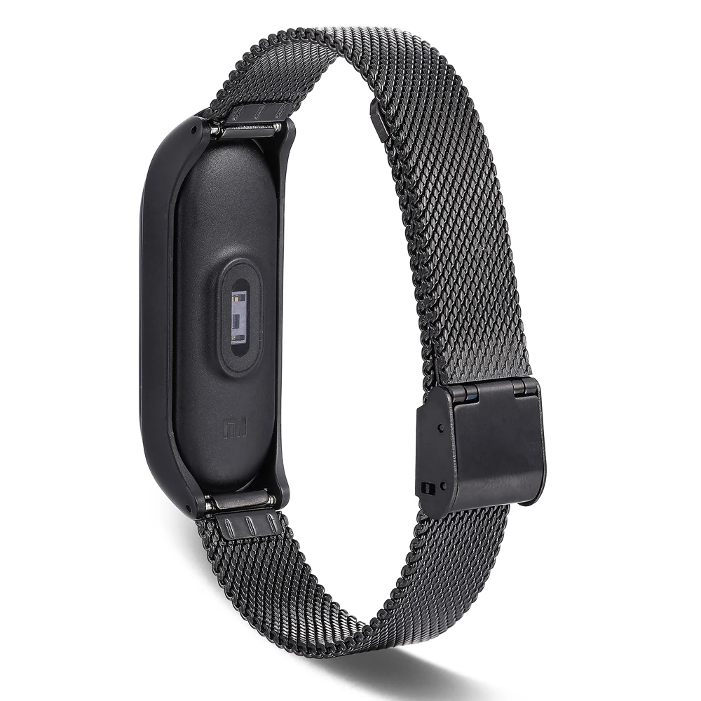 Смарт часы ремешок металлический из нержавеющей стали для Xiaomi Mi Band 3 4 на запястье