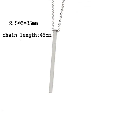 2.5X3X35mm steel Серебряное/золотое/розовое золото ожерелье из нержавеющей стали заявленное Пустое имя пластины кулон и ожерелье зеркальное полированное 5 шт - Окраска металла: 2.5X3X35mm steel