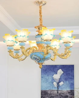 10 arms chandelier Французская роскошная хрустальная люстра гостиная кристалл освещение спальня Европейский стиль ручная роспись цинковый сплав люстра лампа потолочная люстра хрустальная люстры потолочные для гостинной люстра на кухню - Lampshade Color: 10 arms chandelier