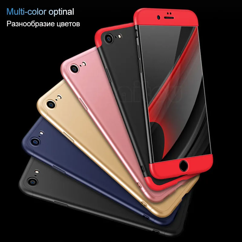 UPaitou 360 Degree Full Cover Red Cases For iPhone 8 7 4.7&quotinch Case Luxury 3 in 1 Hard PC Coque |
