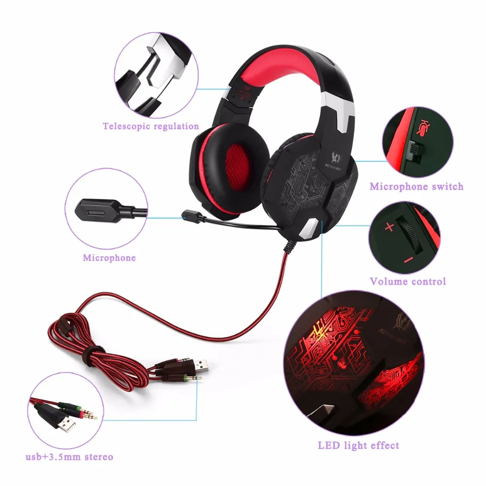 Cncool Горячие G1000 Игровые наушники глубокий бас Игры гарнитуры 3 5 мм компьютер