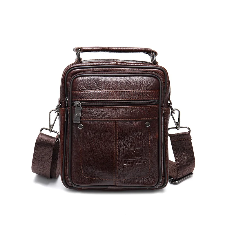 Men Genuine Leather Small Shoulder Bag Classic Top Handle Handbag Practical Messenger Cross Body Satchel Daily Use Casual Bags |
