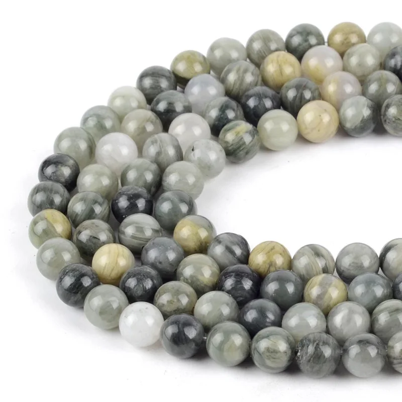 Green Grass Agate Бусы из натурального камня 4 мм-12 мм Амазонит гранат Flourite Lava stone бусины для изготовления ювелирных изделий женские браслеты ожерелья - Цвет: Green Grass Agate