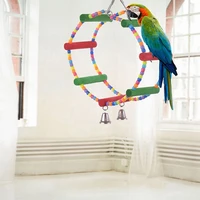 rainbow color wooden pet ladder bird toys swing exercise hamster parrot parakeet toy bird ladder