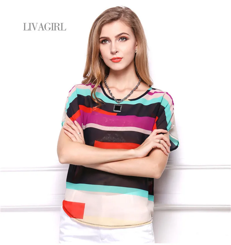 Женская футболка с рукавом летучая мышь летняя из шифона коротким рукавом|clothing