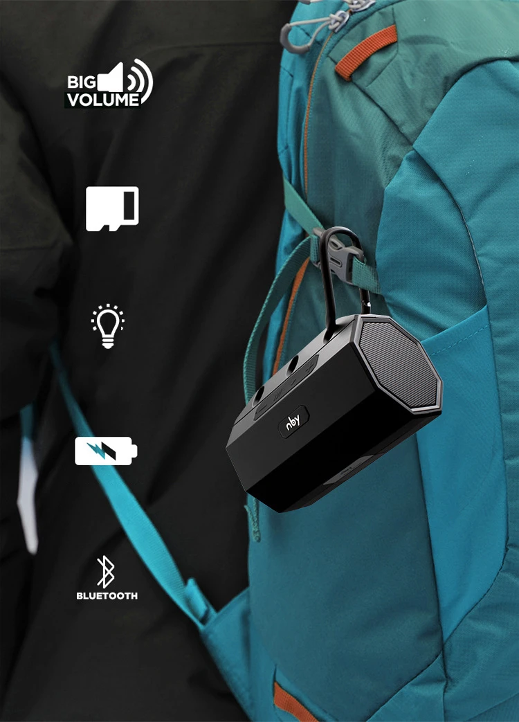 NBY мини беспроводной Bluetooth динамик Портативный Водонепроницаемый Открытый громкий динамик Поддержка TF карты 3D стерео HiFi звуковые коробки fm-радио