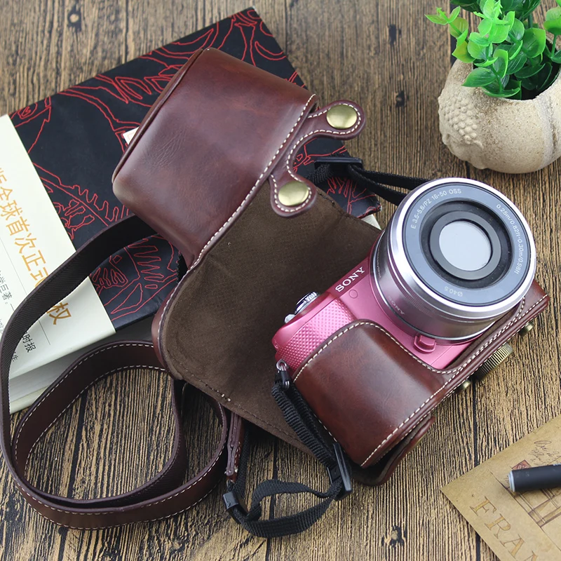 Camera Bag PU Case Lightweight Cover Pouch with 1/4 Screw for Sony ILCE-5000 A5000 ILCE-5100 A5100 Digital | Электроника