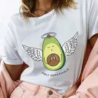 Женская футболка с изображением ангела, авокадо, веган, Tumblr, повседневная, летняя, каваи, авокадо