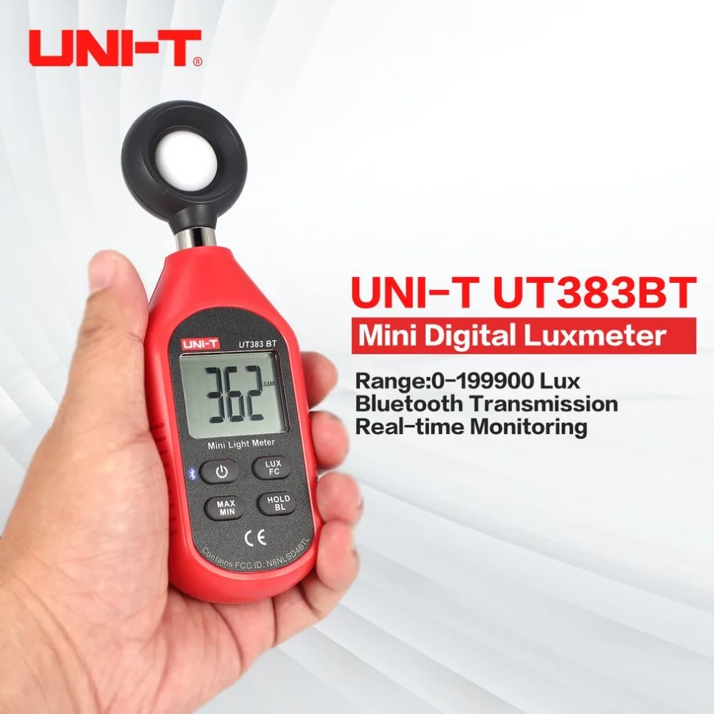 UNI-T UT383BT Bluetooth Мини Цифровой Люксметр ЖК-светильник измеритель яркости тестер