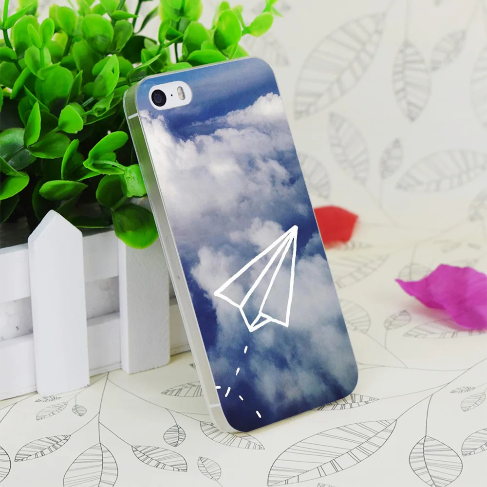 C0890 Paper Plane Transparent Hard Thin Case Skin Cover For Apple IPhone 4 4S 4G 5 5G 5S SE 5C 6 6S Plus |