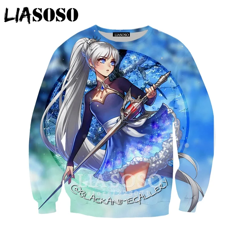 3 LIASOSO Осень Новые мужские и женские модные толстовки 3D принт Аниме RWBY Толстовка длинный рукав хип хоп Harajuku пуловер B012-19 - Цвет: 3