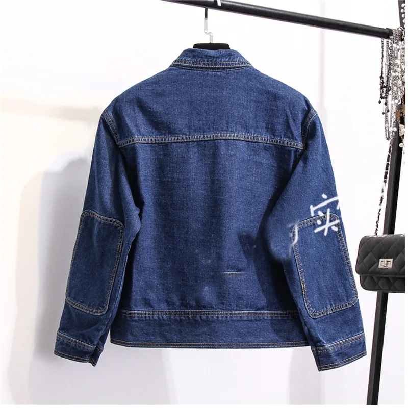 Весенняя короткая джинсовая куртка для женщин 2018 винтажная Harajuku Оверсайз