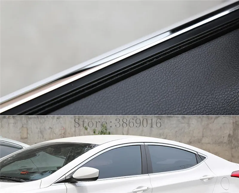 Для hyundai Elantra 2011 2012 2013 автомобильный Стайлинг полное окно отделка украшения полосы из нержавеющей стали авто аксессуары