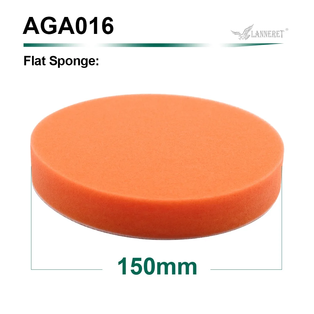 1PC FLAT SPONGE PAD LANNERET, 150 мм, 6 дюймов, набор для полировки, шерстяной коврик, полировальная губка, автомобильная буферная полировальная машина, полировка/восковая обработка - Цвет: 1PC FLAT SPONGE PAD