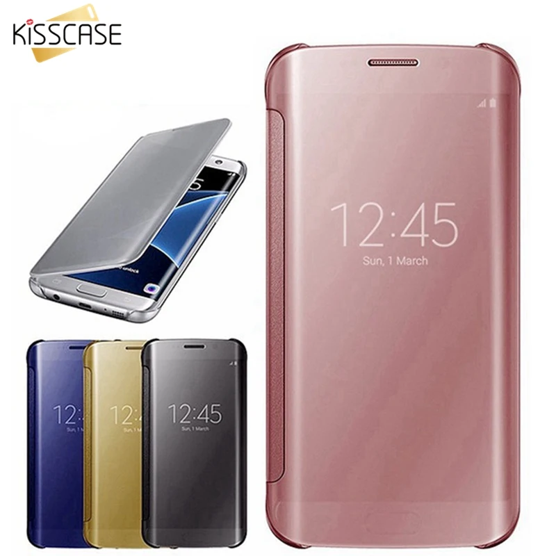 Чехол-книжка KISSCASE Smart Wake Up Mirror для iPhone 7 6 6S Plus роскошные чехлы-книжки с покрытием X 5