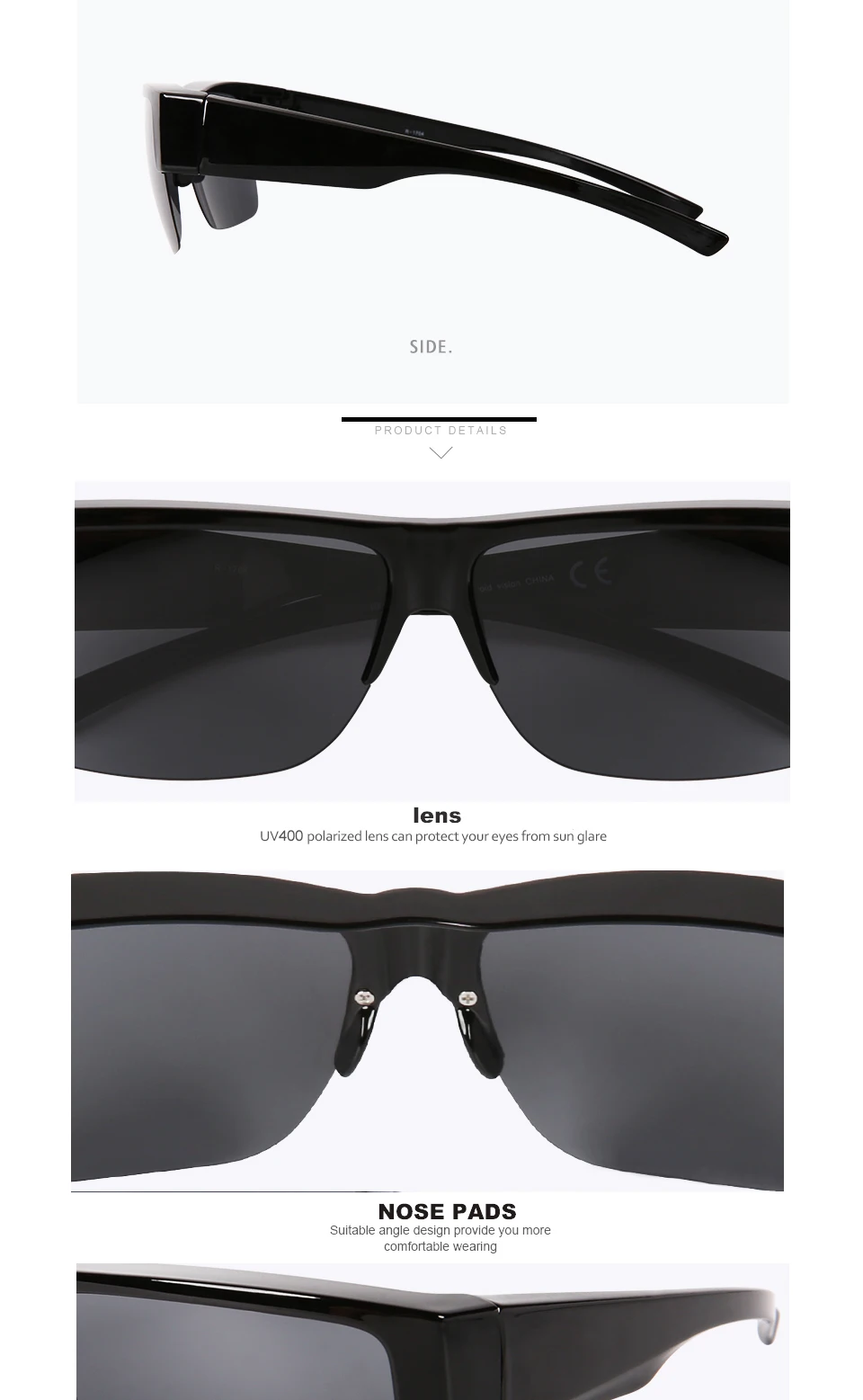 EYEGUARD подходит для солнцезащитных очков крышка очки для чтения близорукость поляризованные линзы светильник& Стильный