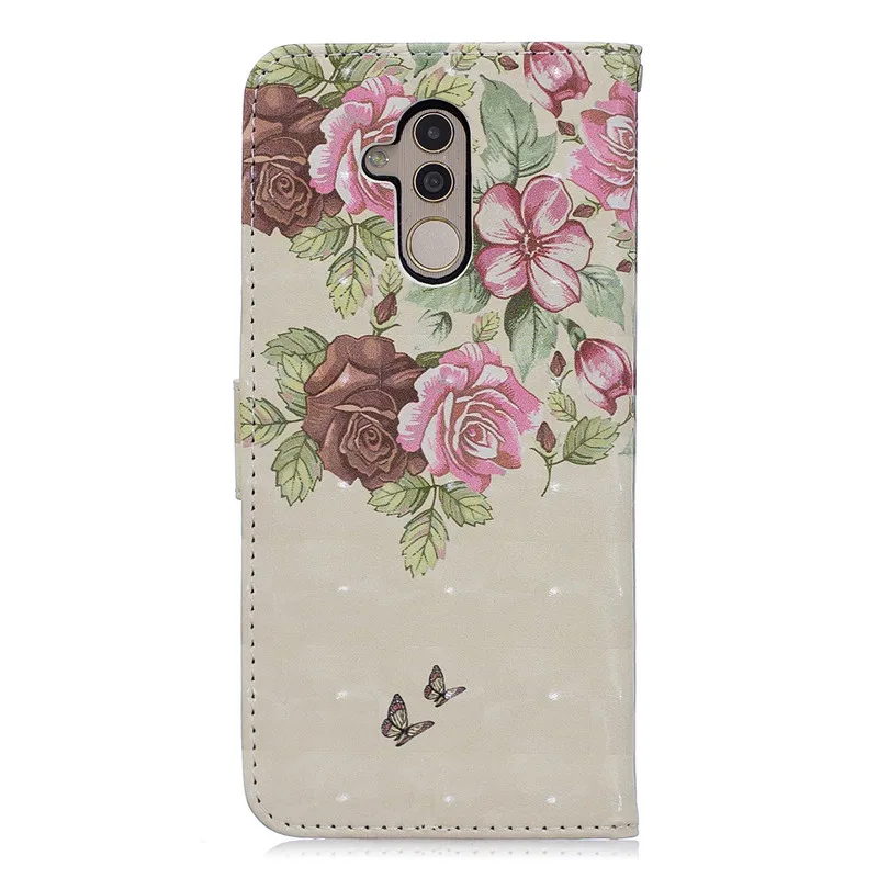 Кожаный флип-чехол для huawei mate 20 Lite, чехол для huawei mate 20 Lite, чехол с цветком и 3D рисунком, кошелек, чехол для телефона s Etui