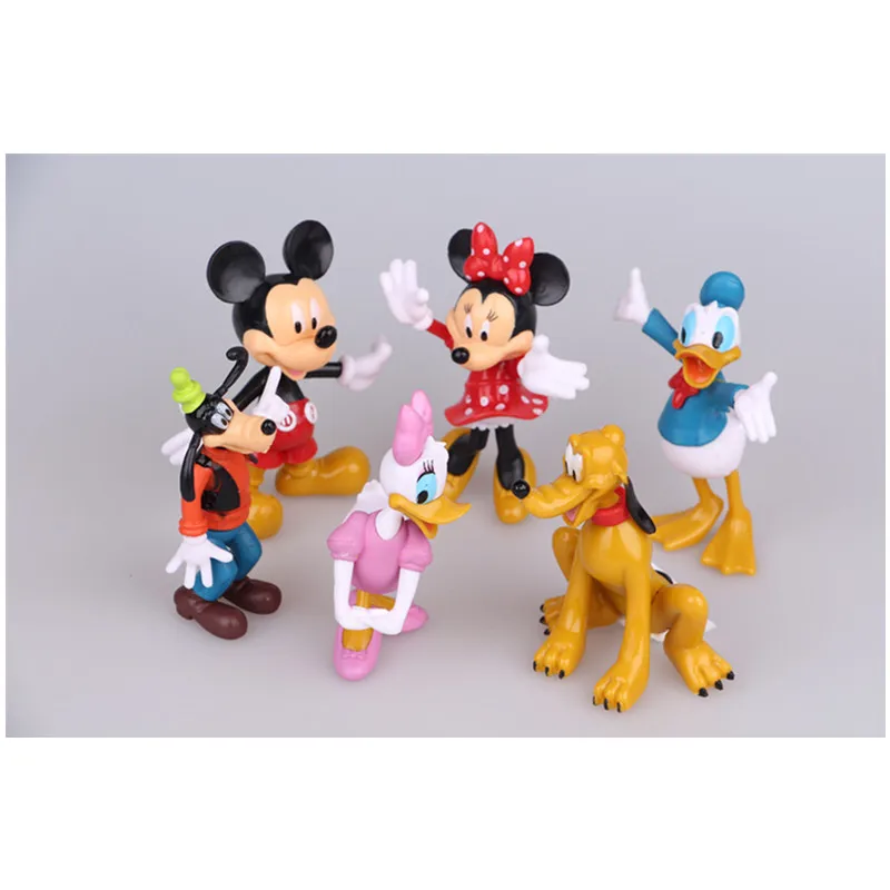 Disney игрушки 6 шт./компл. 10 см Микки и Минни Маус Мышь Дональд Дак Плутон Гуфи из ПВХ