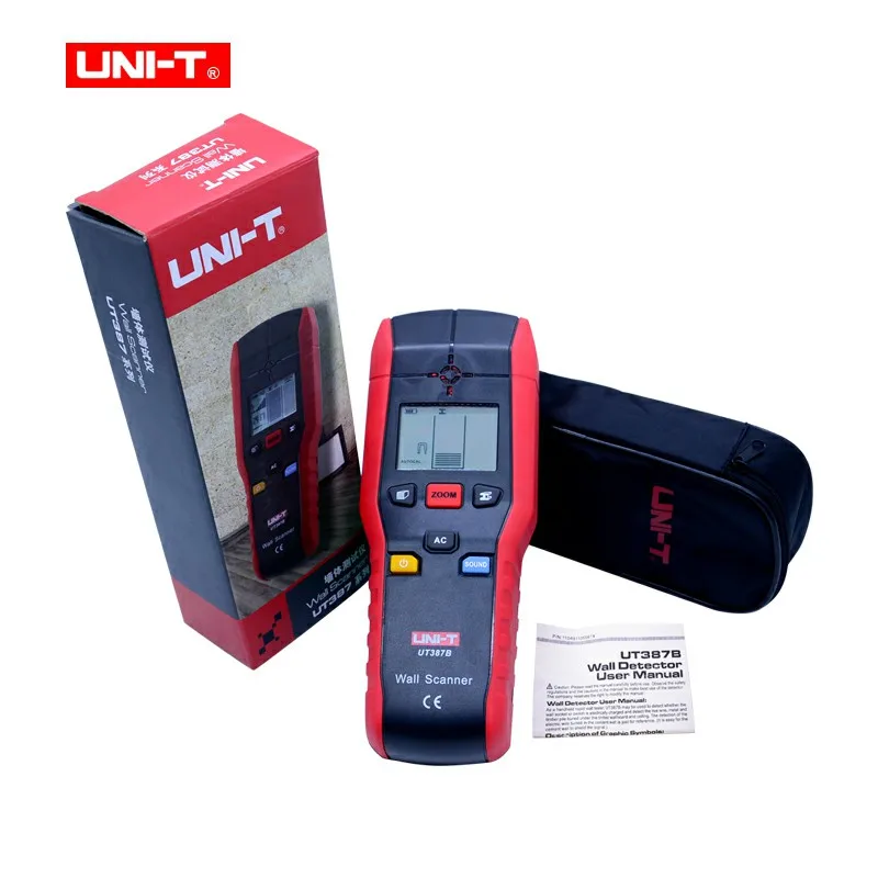 UNI-T UT387B цифровой настенный сканер детектор переменного тока провод металлический дедектор дерево тестирование 20-80 мм светодиодный звуковой сигнал