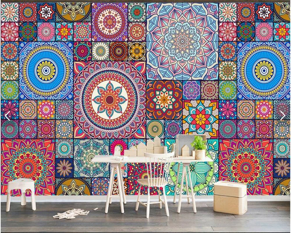 3d обои на заказ для стен винтажные этнические узорные фрески гостиной спальни KTV