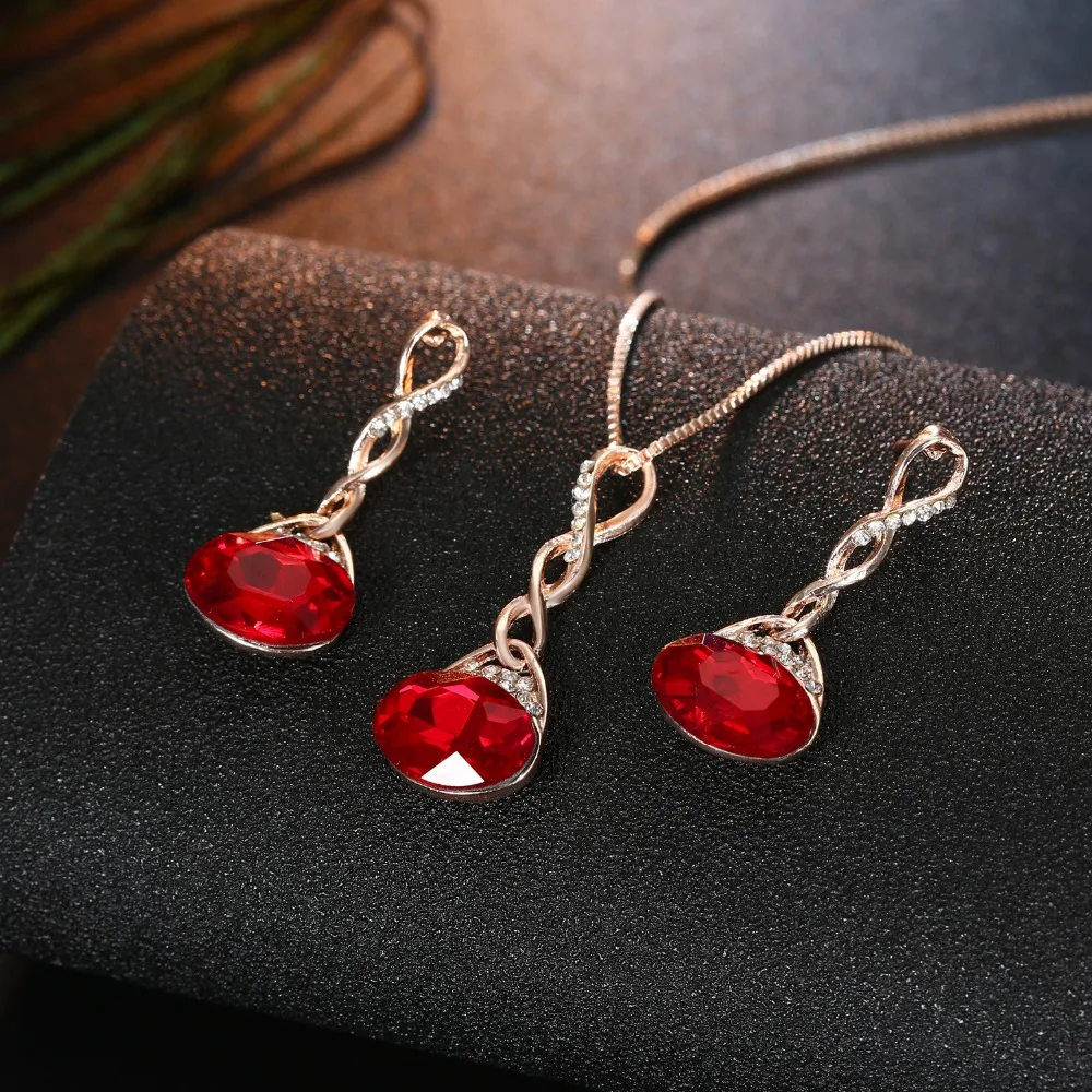 Модные свадебные ювелирные наборы FAMSHIN в форме капли воды ожерелья с подвесками