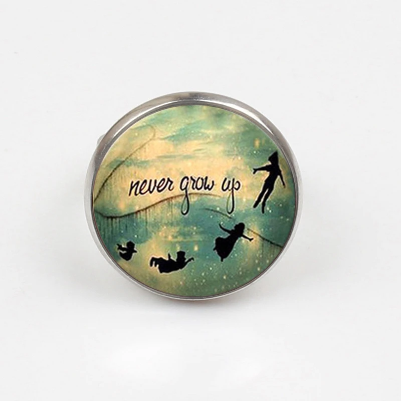 GDRGYB 2019 горячее кольцо с изображением Питера Пэна Neverland &amp Never Grow Up стеклянное