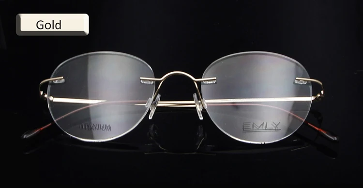 Rimless Titanium gd Ультралегкая оправа для очков без оправы Женская титановая Гибкая Золотая круглая рамка для очков для мужчин оправа для очков Oculos De Grau - Цвет оправы: Rimless Titanium gd